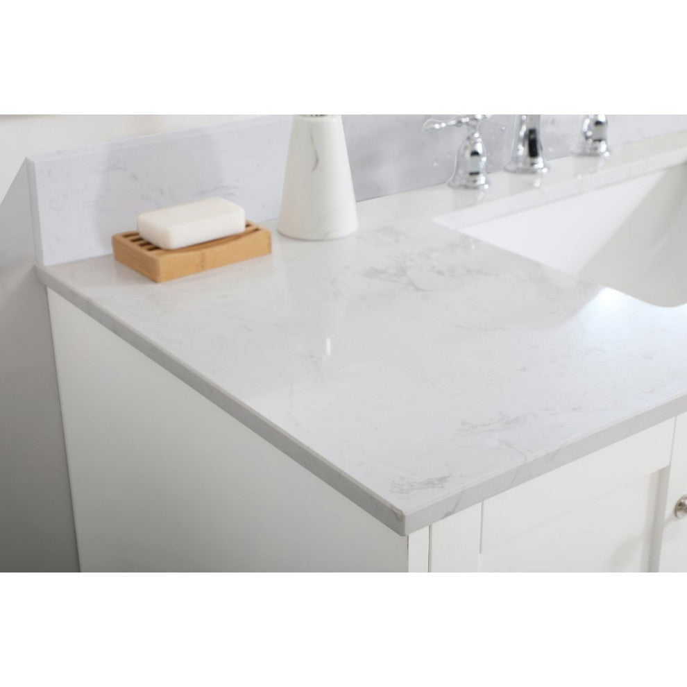 Elegant VF18048WH-BS 48"Single Bathroom Vanity, White With Backsplash