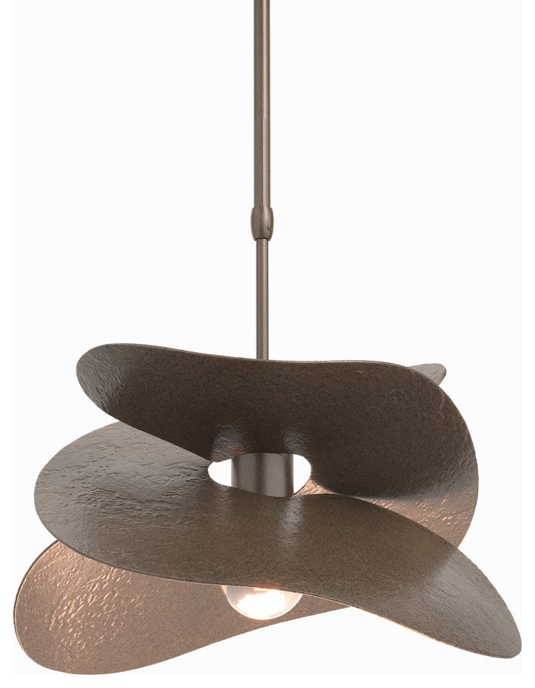 Hibiscus Small Pendant, Bronze Finish, Standard Overall Height