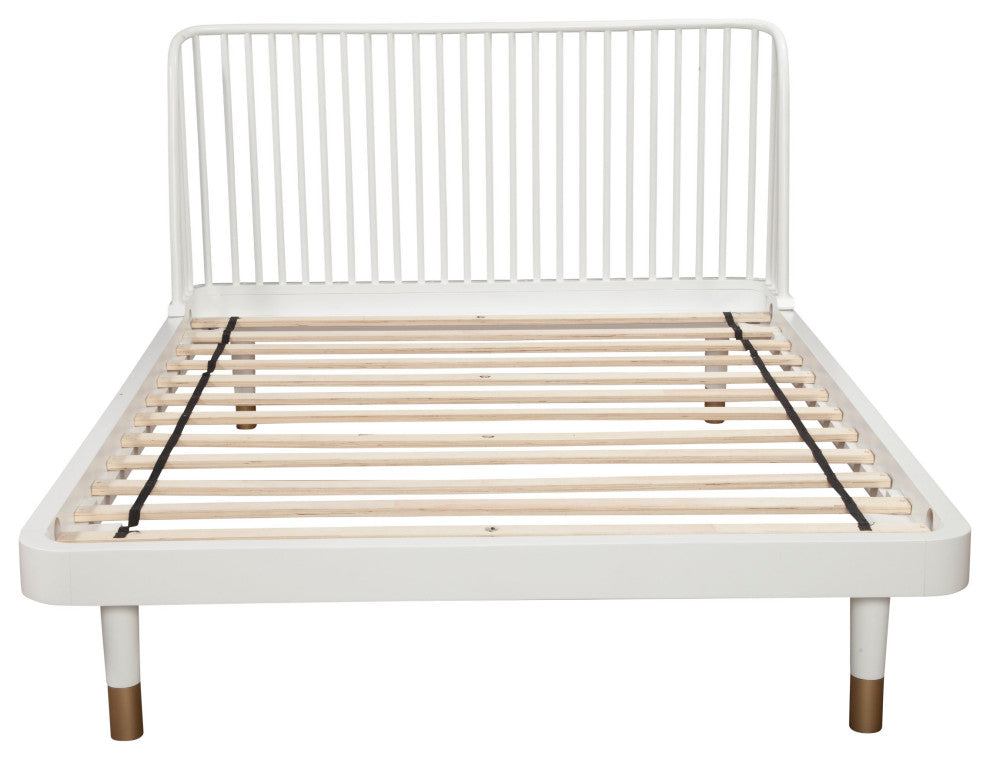Madelyn Standard King Slat Back Platform Bed, White