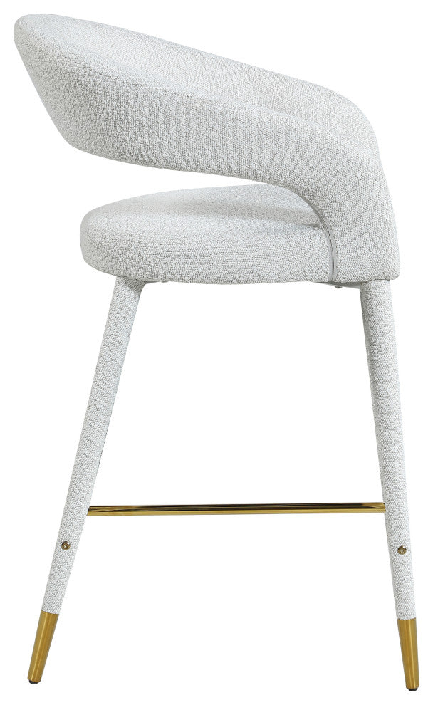 Destiny Counter Stool, Cream, Boucle Fabric