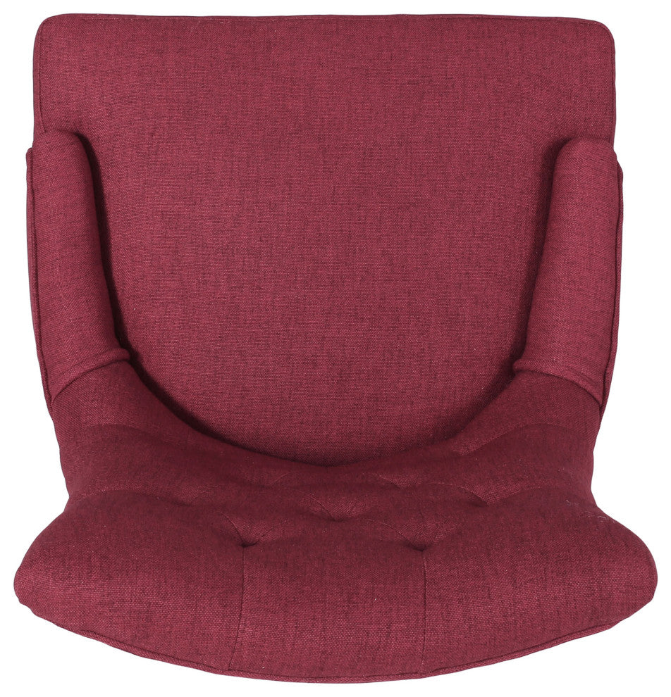 Summer Contemporary Tufted Dining Chairs, Set of 2, Red, Fabric
