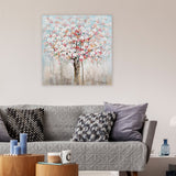 "Spring Disposition" - Abstract Textured Peach Blossom Art on Wrapped Canvas