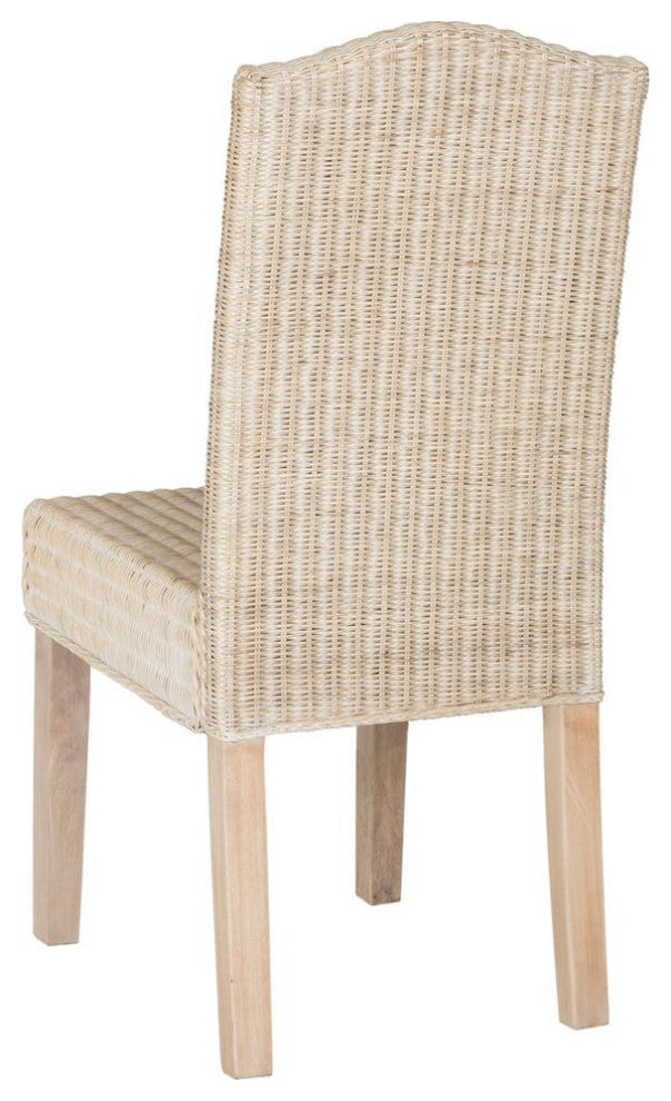 Micah 19" Wicker Dining Chair set of 2 White Washed