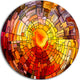 Return Of Stained Glass, Contemporary Round Metal Wall Art, 11"
