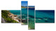 Beautiful Greek Beach of Sea, Seashore Canvas Art Print, 60"x32", 4 panels