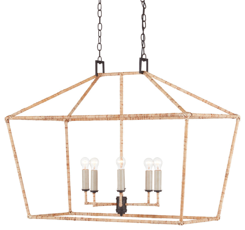 Denison Rattan Lantern, Rectangular