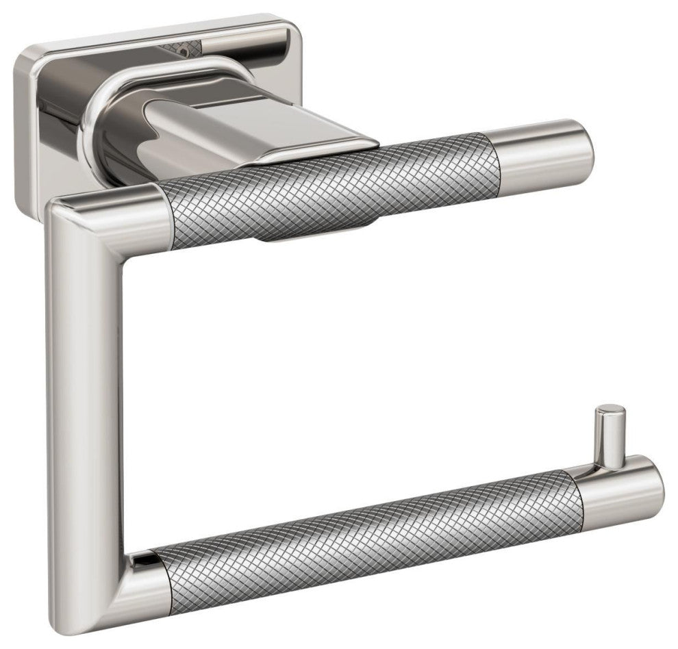 Amerock Esquire Contemporary Single Post Toilet Paper Holder, Polished Nickel/St