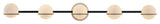 Fusion-Centric 5-Light Bath Bar Matte Black/Brass Finish Opal Glass