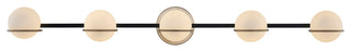 Fusion-Centric 5-Light Bath Bar Matte Black/Brass Finish Opal Glass