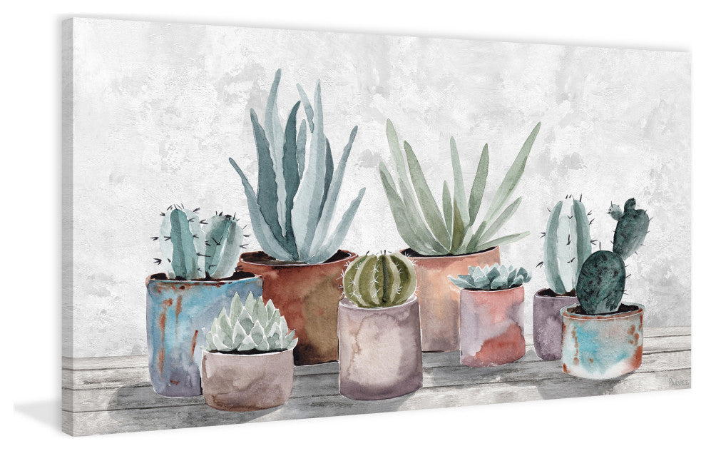 "Healthy Succulents" Painting Print on Wrapped Canvas