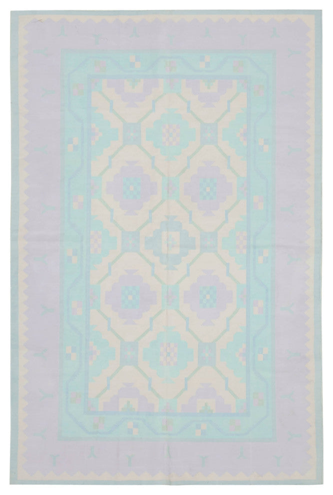 Rug N Carpet - Handmade Wool 5' 10'' x 8' 11'' Flatweave Dhurrie Kilim Rug