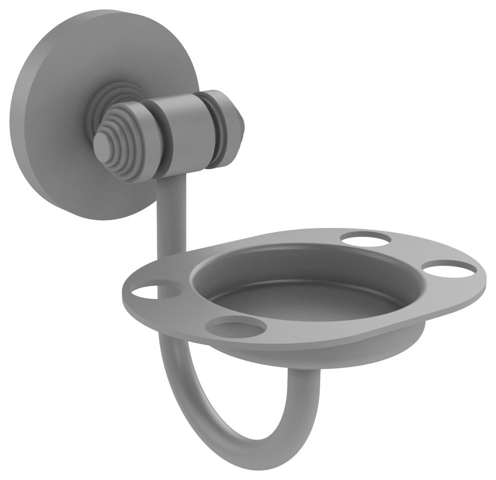 Southbeach Wall-Mount Tumbler and Toothbrush Holder, Matte Gray