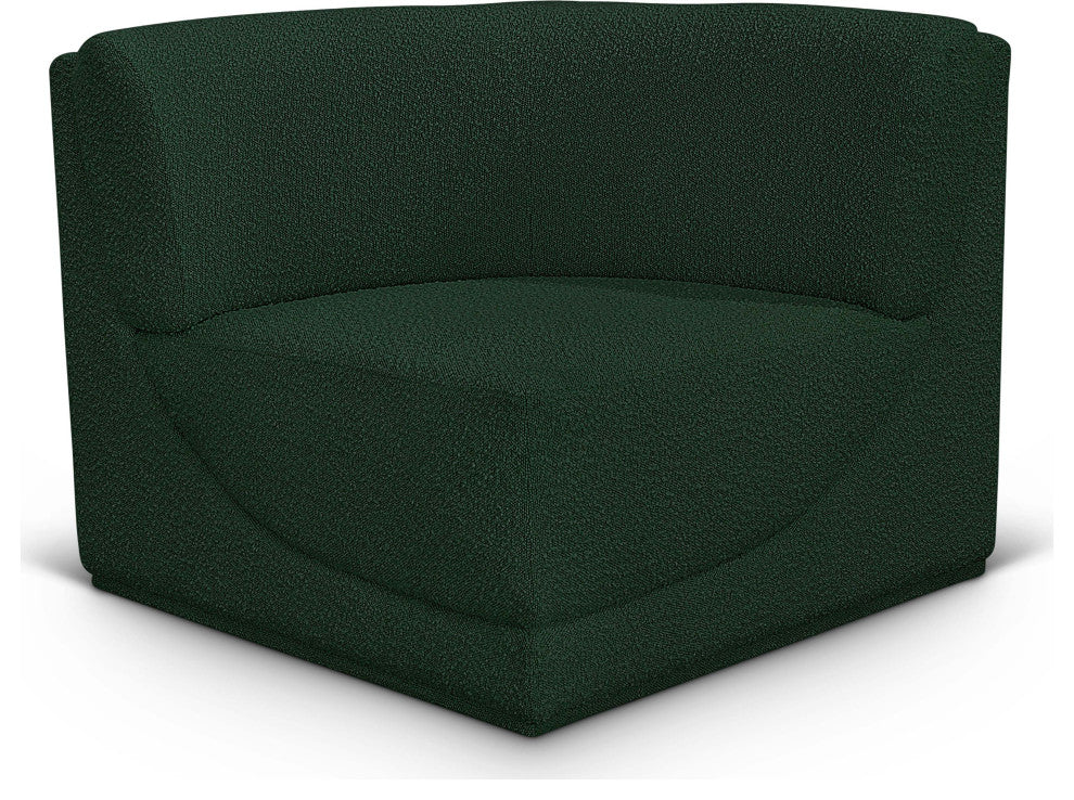 Ollie Black Boucle Fabric Chair, Green, Corner Chair