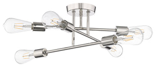 6 Light 16.75 in. Polished Nickel Semi-Flush