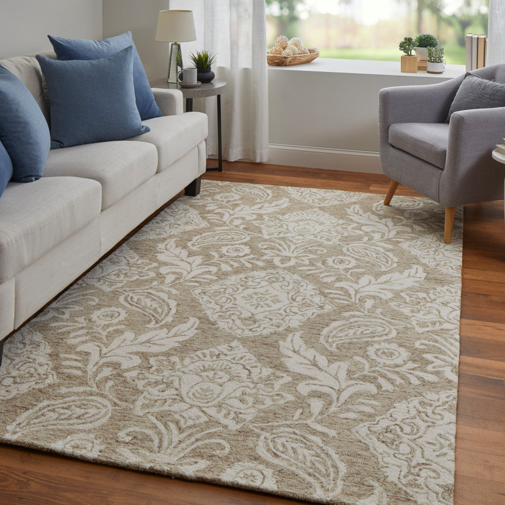 Weave & Wander Natal Blue/Gray, Taupe/Ivory, 5'x8'