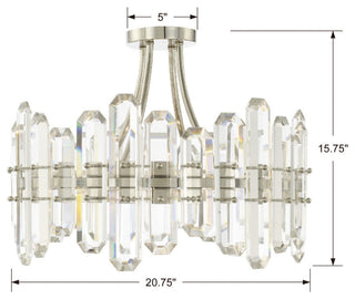 Crystorama BOL-8884-PN, 4-Light Ceiling Mount, Polished Nickel