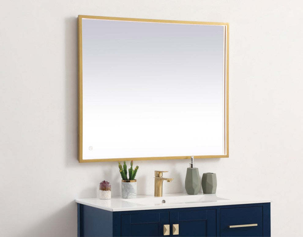 Modern Brass Led Mirror