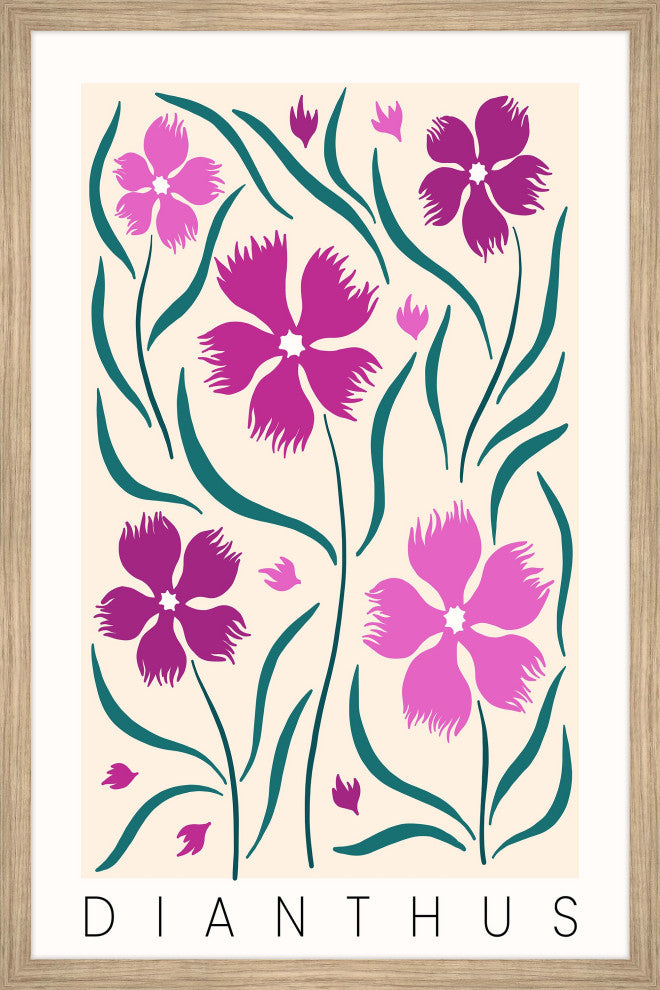 "Dianthus" Framed Painting Print, 16x24