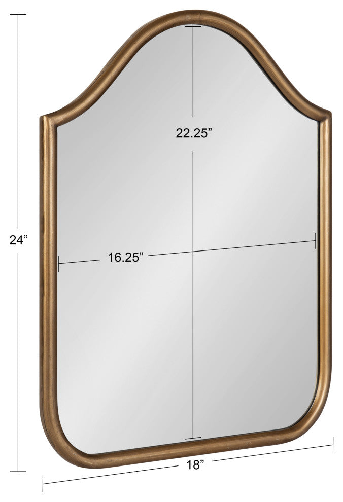 Fellows Framed Arch Wall Mirror, Gold 18x24