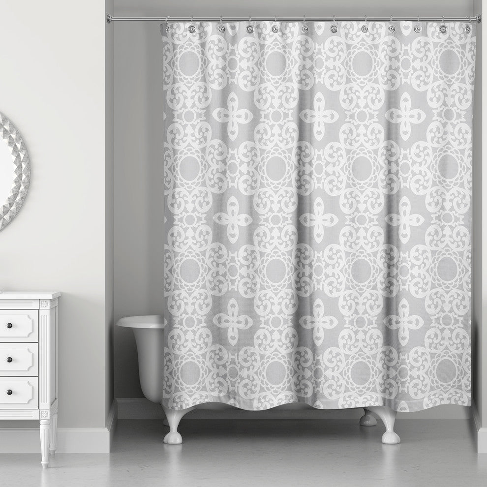 Tile Shower Curtain, Gray