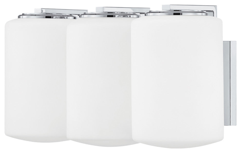 Chantal 3-Light Bath Bracket, Polished Chrome Finish, Opal Matte Glass