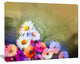 White Sunflower and Gerbera Flowers, Floral Canvas Art Print, 60"x28"