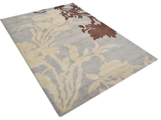 HAND TUFTED WOOL ECO-FRIENDLY AREA RUGS - Rectangle,Gray White,Floral