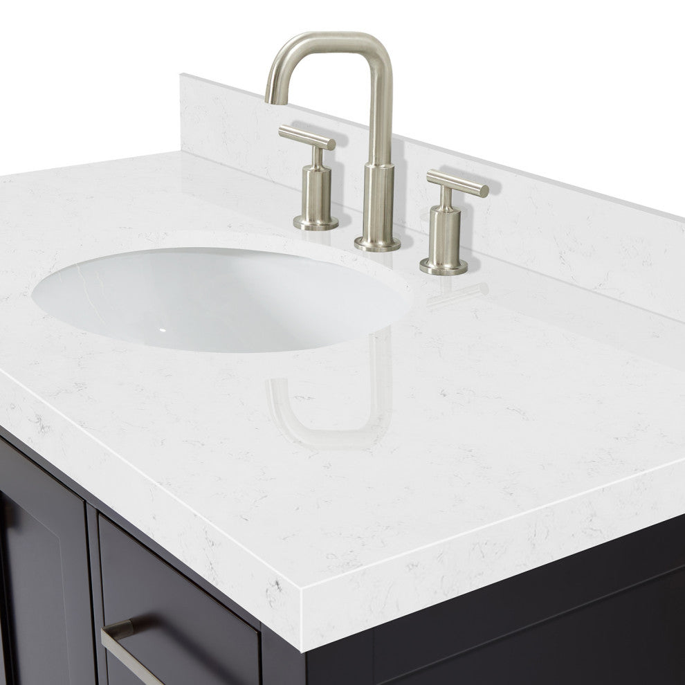 Ariel Cambridge 42" Single Oval Sink Vanity, Carrara Quartz