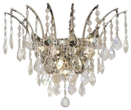 Elegant Victoria Wall Sconce, Chrome Finish With Royal Cut Crystal