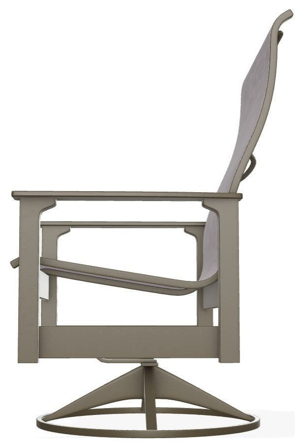 Leeward Sling Outdoor Swivel Rocker, Fossil/Beachwood