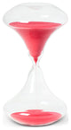 Hand Blown 45 Minute Sand Timer, Art Deco Design, Neon Red Sand