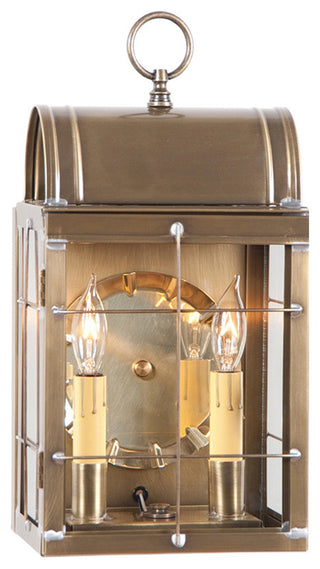 Toll House Wall Lantern, Antiqued Solid Brass