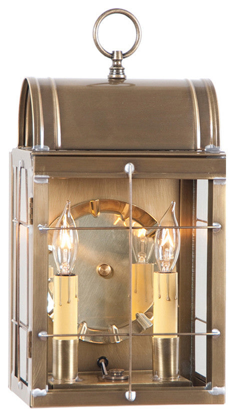 Toll House Wall Lantern, Antiqued Solid Brass