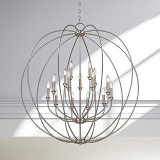 Livex Lighting 46690 Milania 15 Light 42"W Candle Style Globe - Black with