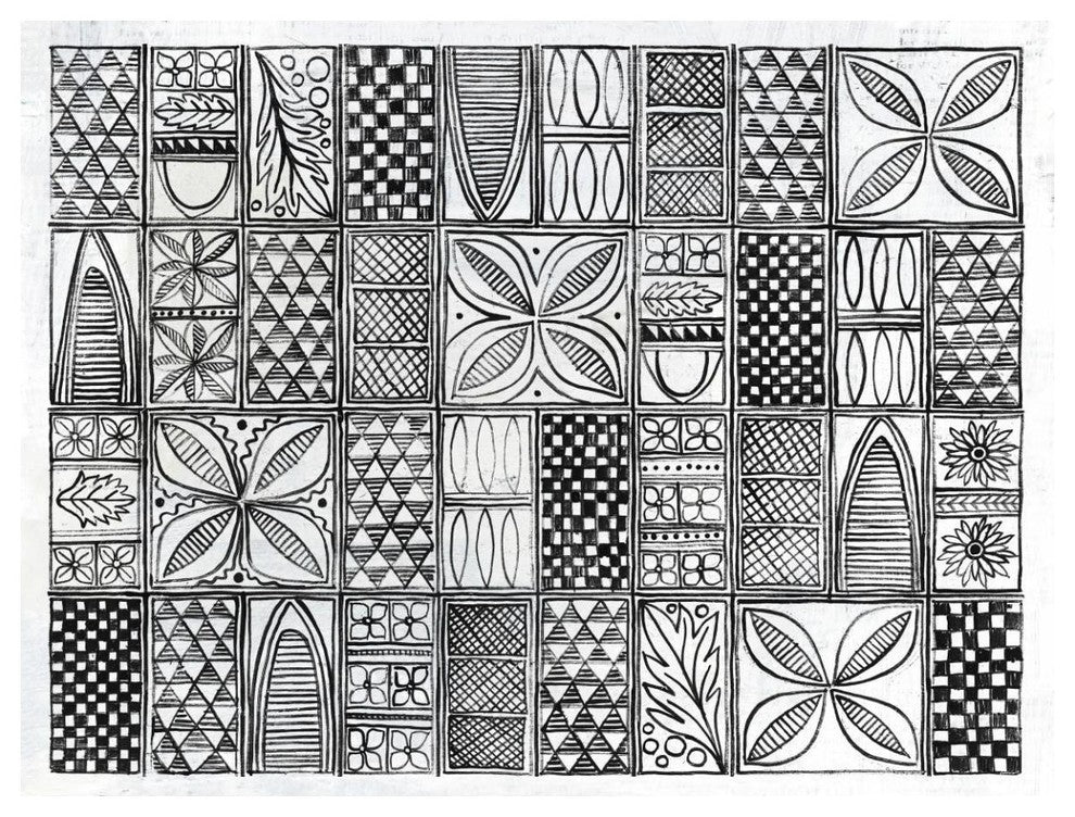 "Patterns of the Amazon II BW" Digital Paper Print by Kathrine Lovell, 50"x38"