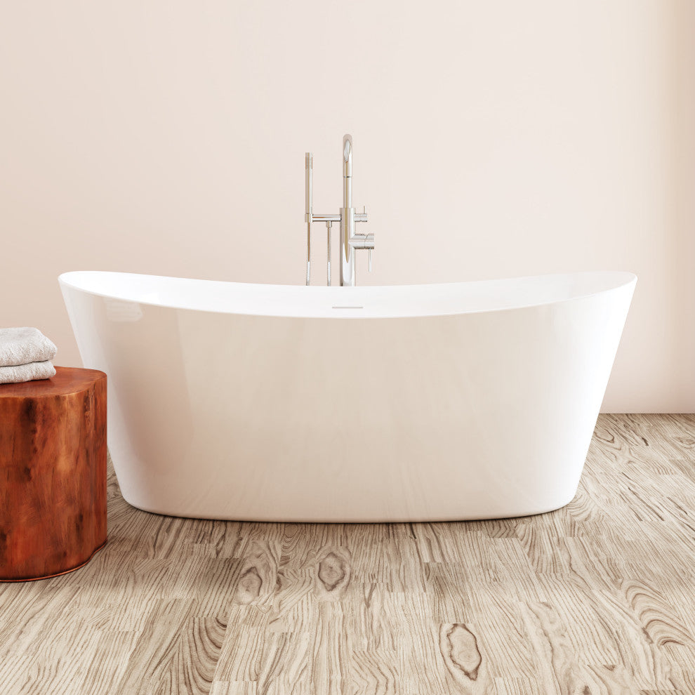 Perlato Volos 65" Freestanding Soaking Tub, White