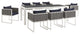 White Navy Stance 9 Piece Outdoor Patio Aluminum Dining Set