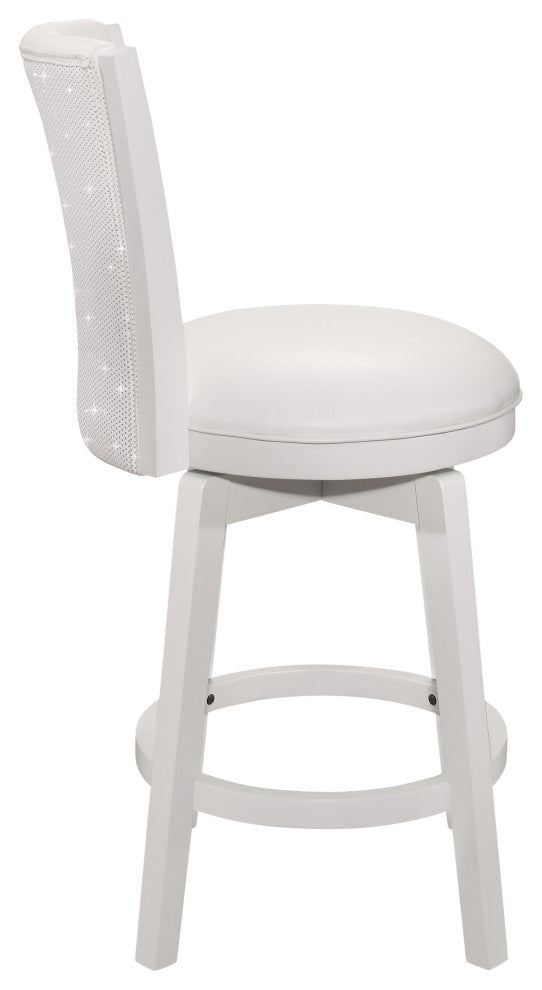 Hillsdale Gianna Wood Swivel Stool With Upholstered Back, Counter Height