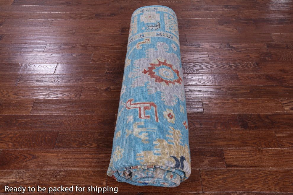 Hand Knotted Turkish Oushak Wool Rug 9' 2" X 11' 9" - Q15647