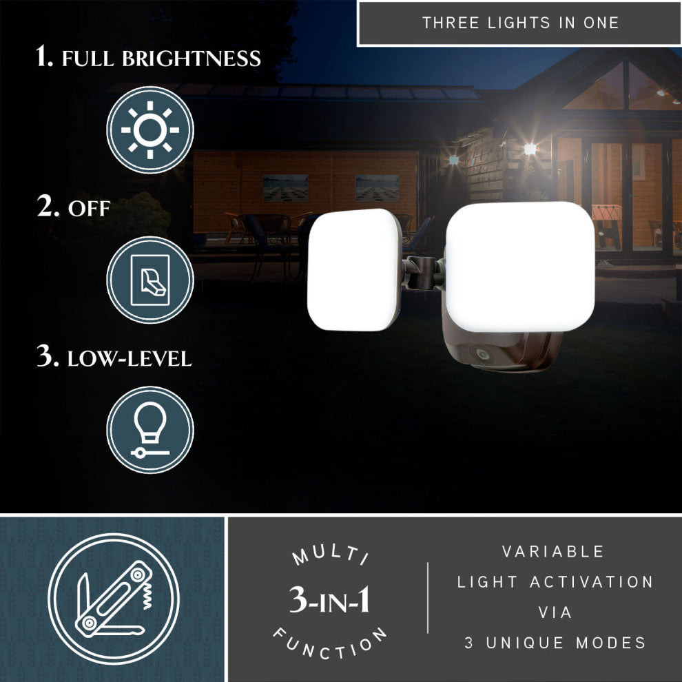 Theta 2 Light LED Outdoor Dusk to Dawn Flood Light Bronze