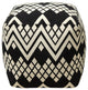 Ivory Machine Woven Meeker Pouf, 18" Cube