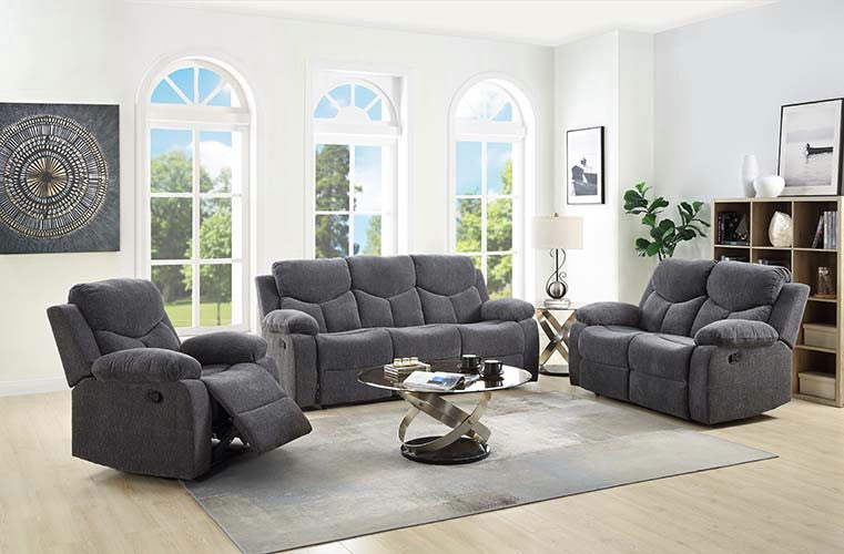 Acme Kalen Loveseat Motion Gray Chenille