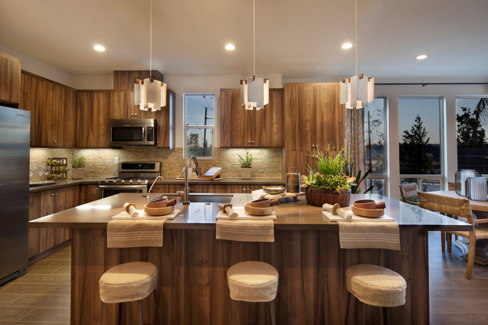 Salix LED Linear Pendant, Walnut