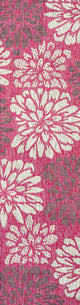 Zinnia Modern Floral Textured Weave Indoor/Outdoor, Fuchsia/Light Gray, 2x8