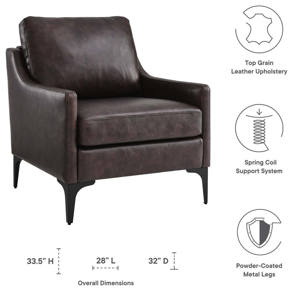 Corland Leather Armchair, Brown