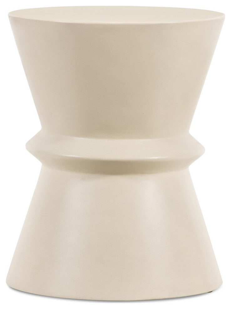 Lina End Table-Parchment White