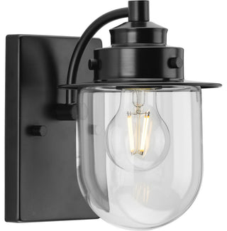 Northlake Collection One-Light Matte Black Clear Glass Transitional Bath Light