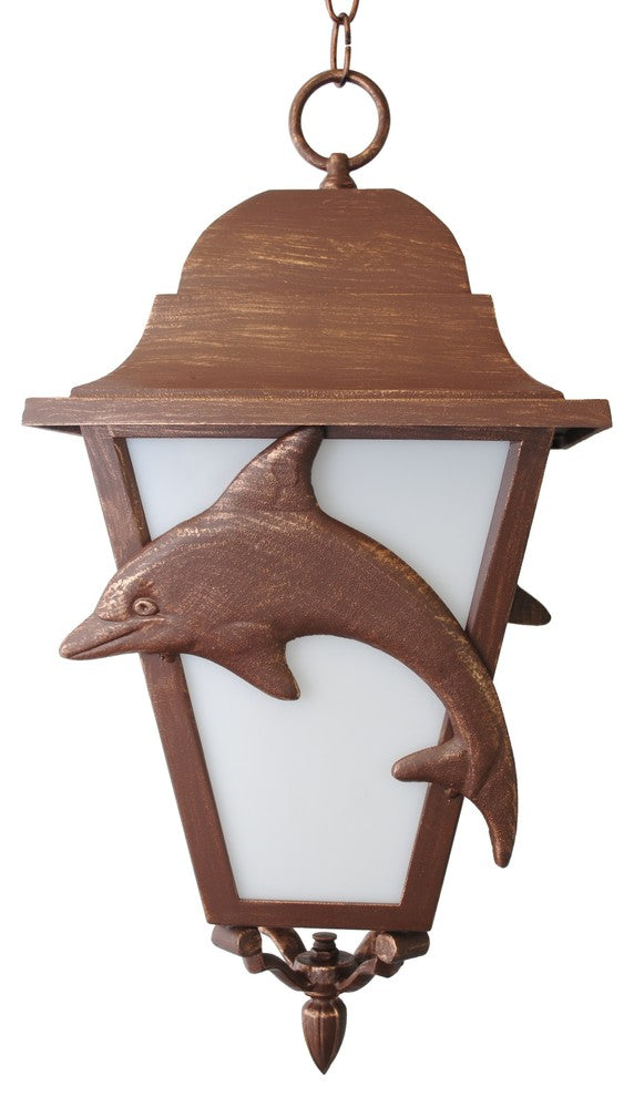 Americana Dolphin Hanging, Old Copper