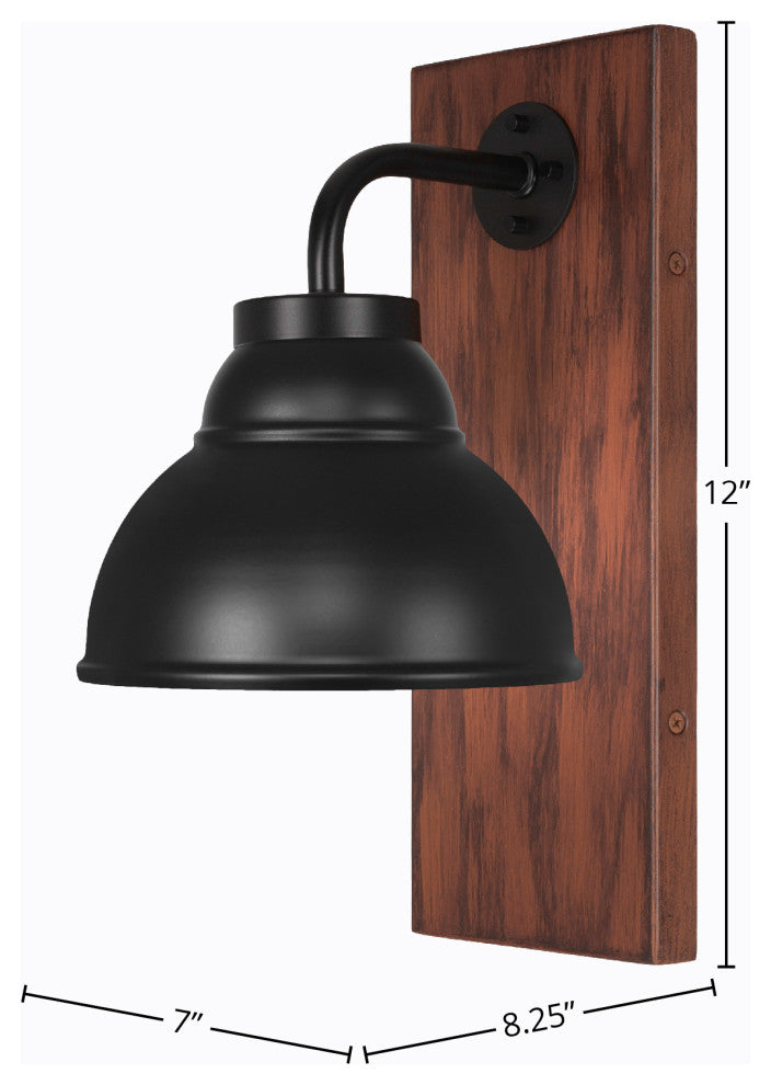 Oxbridge Wall Sconce, Matte Black & Painted Metal, 7" Matte Black Metal Shade