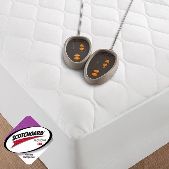 Beautyrest Microfiber Heated Mattress Pad, 3M Moisture Treatment, White, Full